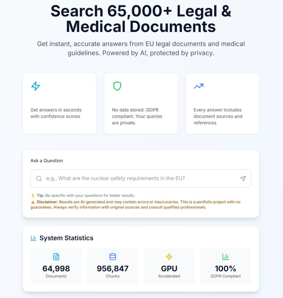Legal/Medical Research Engine